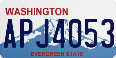 WA license plate APJ4053