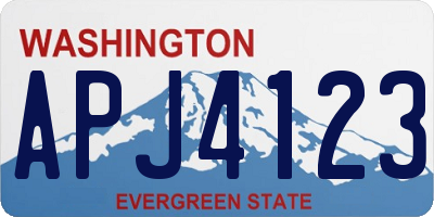 WA license plate APJ4123