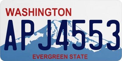 WA license plate APJ4553