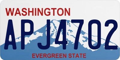 WA license plate APJ4702