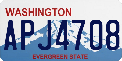 WA license plate APJ4708