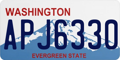 WA license plate APJ6330