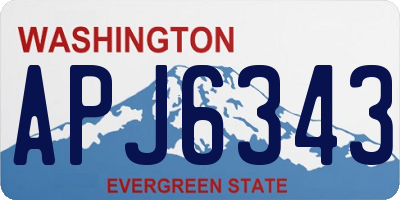 WA license plate APJ6343