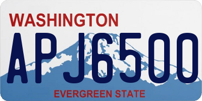WA license plate APJ6500