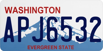 WA license plate APJ6532