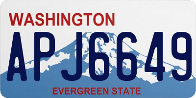 WA license plate APJ6649