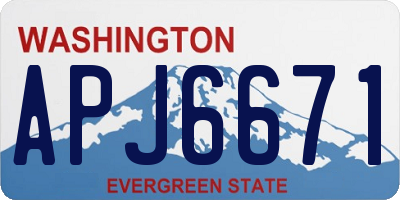 WA license plate APJ6671