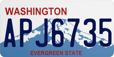 WA license plate APJ6735