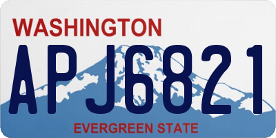 WA license plate APJ6821