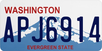 WA license plate APJ6914