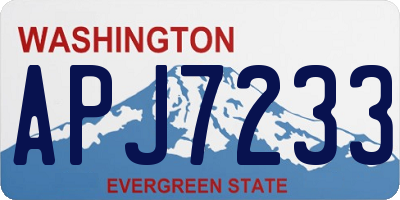 WA license plate APJ7233