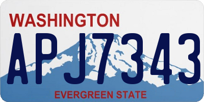WA license plate APJ7343