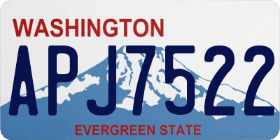 WA license plate APJ7522