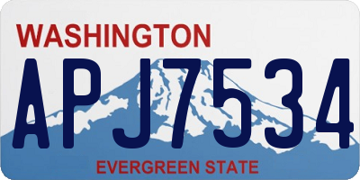 WA license plate APJ7534