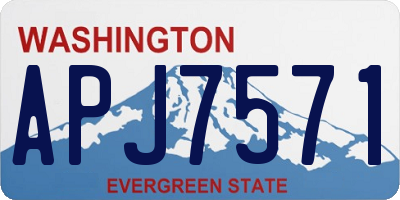 WA license plate APJ7571