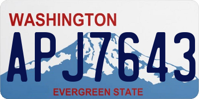 WA license plate APJ7643