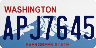 WA license plate APJ7645
