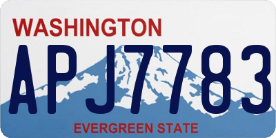 WA license plate APJ7783