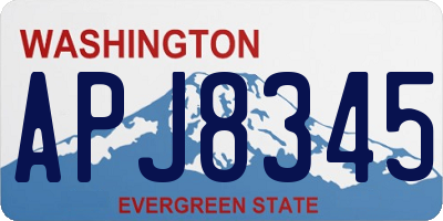 WA license plate APJ8345