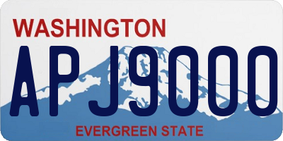 WA license plate APJ9000