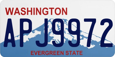 WA license plate APJ9972