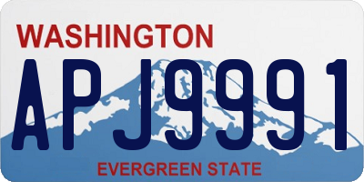 WA license plate APJ9991