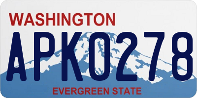 WA license plate APK0278
