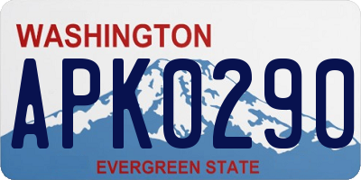 WA license plate APK0290
