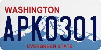 WA license plate APK0301