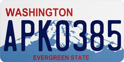 WA license plate APK0385