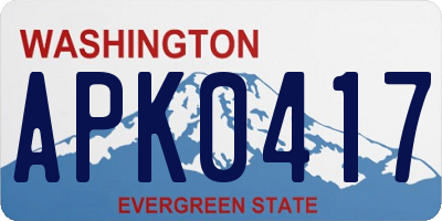 WA license plate APK0417