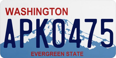 WA license plate APK0475