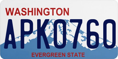 WA license plate APK0760