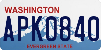WA license plate APK0840