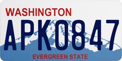 WA license plate APK0847