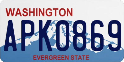 WA license plate APK0869