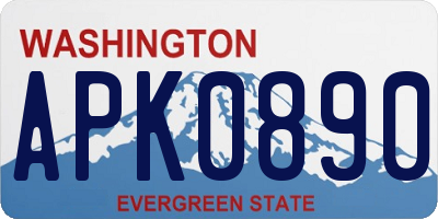 WA license plate APK0890