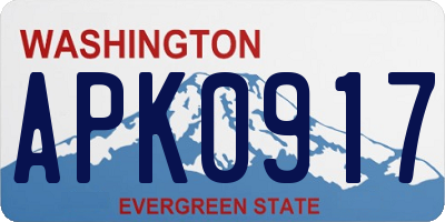 WA license plate APK0917