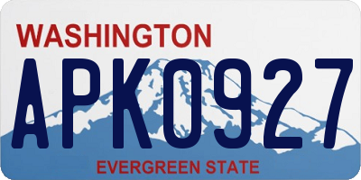 WA license plate APK0927