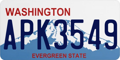 WA license plate APK3549