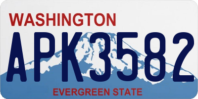 WA license plate APK3582