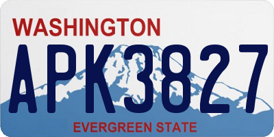 WA license plate APK3827