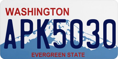 WA license plate APK5030