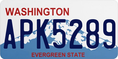WA license plate APK5289