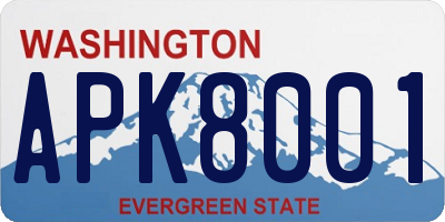 WA license plate APK8001