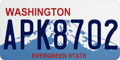 WA license plate APK8702
