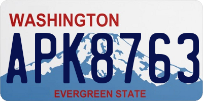 WA license plate APK8763