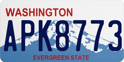 WA license plate APK8773