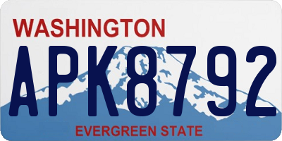WA license plate APK8792