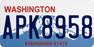 WA license plate APK8958